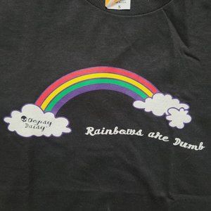 Vintage Oopsy Daisy Tshirt, Rainbows Are Dumb, Black, Small